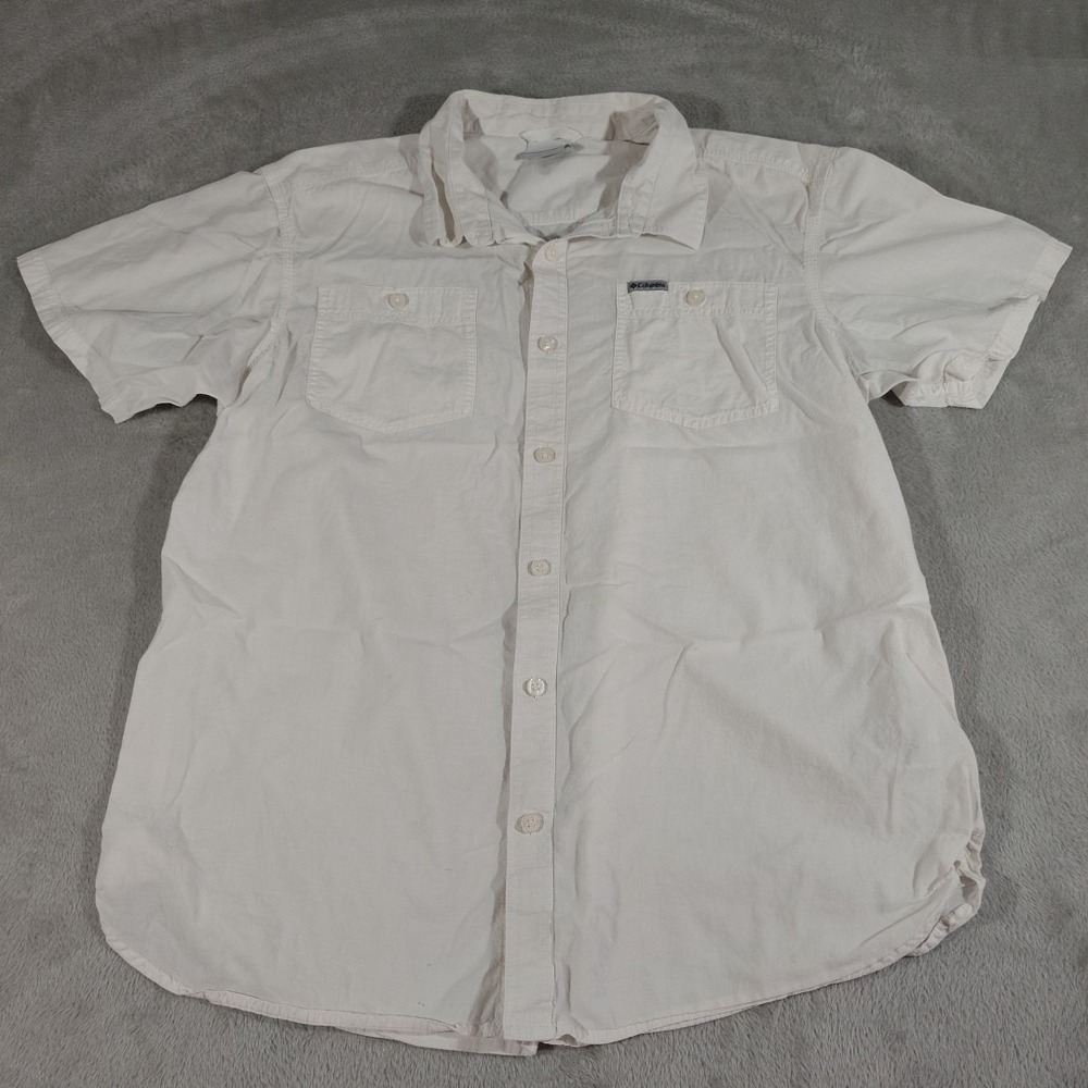 Columbia Shirt Men XL White Fishing Outdoors Summer Very Lightweight Short Sleev